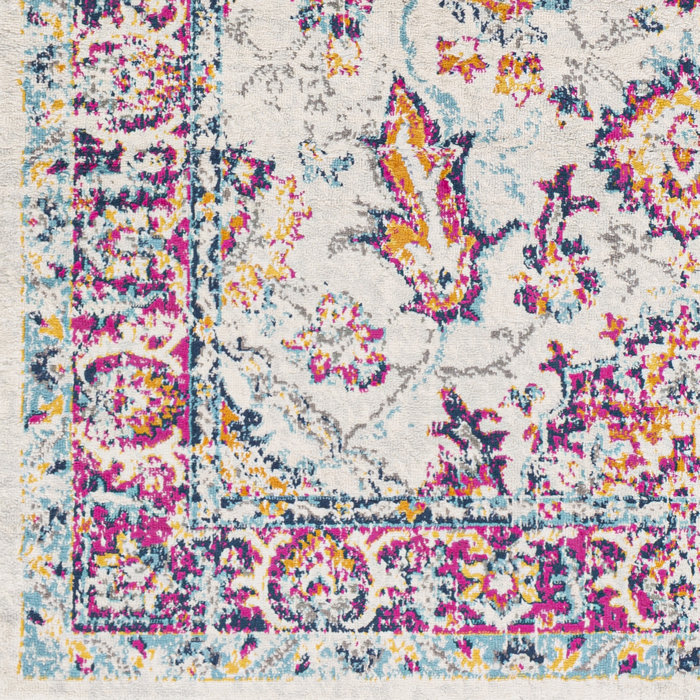 Langley Street Fleeman Performance Navy/Pink Rug & Reviews Wayfair